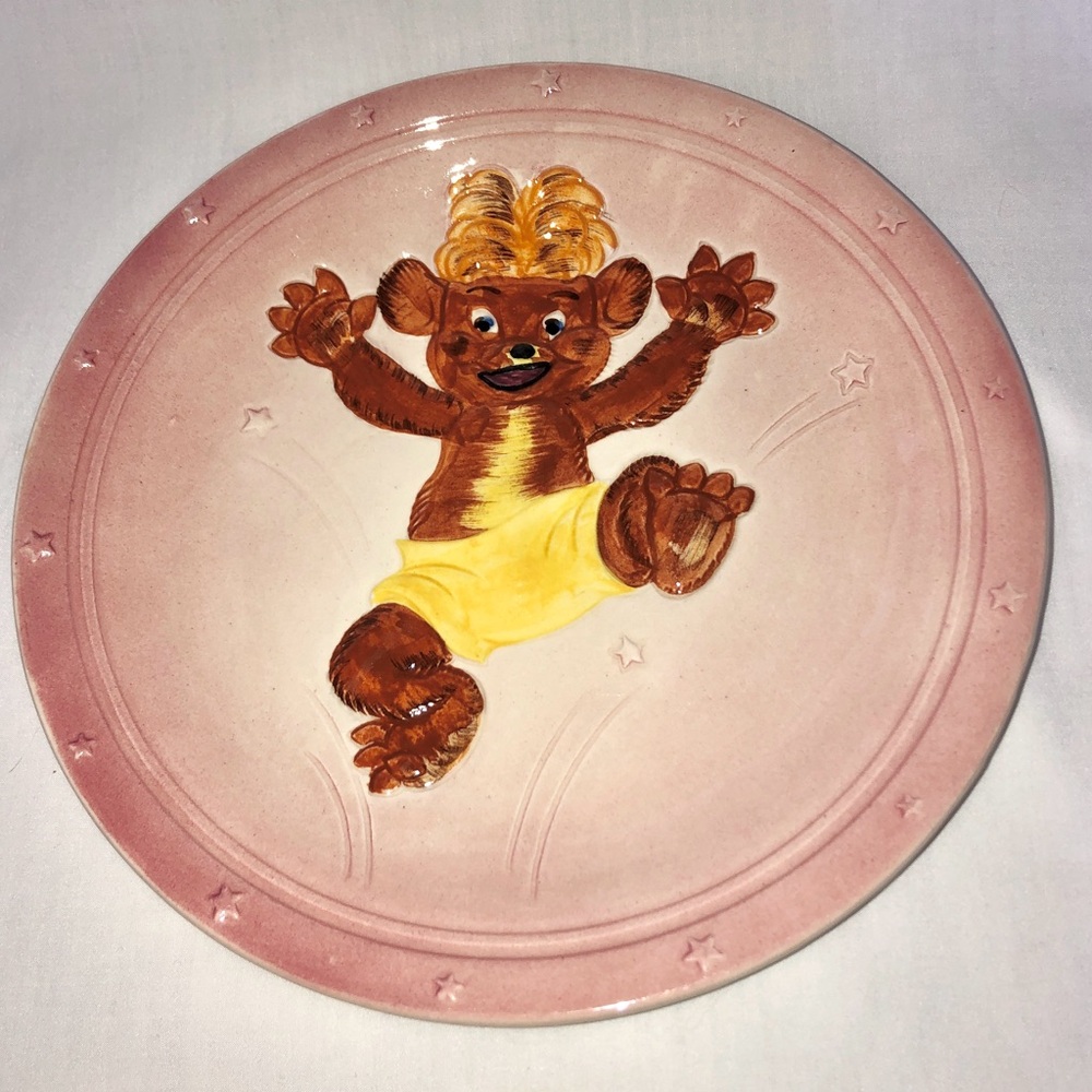 Rare Vintage Punkinhead Pottery Plate Eatons Teddy Bear Mascot Shorter & Son